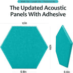 18Pack Hexagon Acoustic Panels 12" X 10" X 0.4" Sound Proof Panels,High Density Sound Dampening Panels With Self-Adhesive Soundproof Absorbing Wall Panels For Home Insulation Studio Office（Blue）
