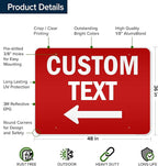 Custom Arrow,Custom Directional Sign, Left Arrow,36x48 Inches, Reflective, Rust Free DiBound, Fade Resistant, Made in USA by My Sign Center