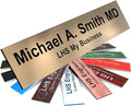 Engraved Name Plates for Door Sign Personalized Brushed Copper Pattern Plastic Plaque with Black Letters - Made in USA 2x6 M5
