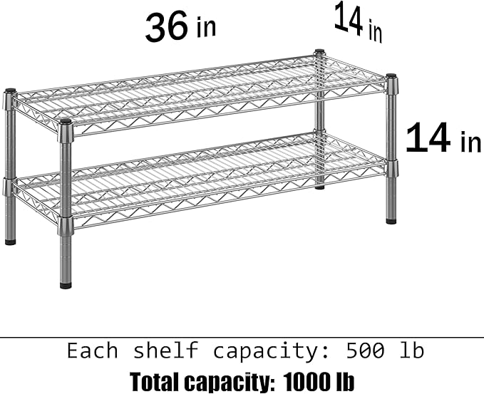 Regal Altair 14" Deep x 36" Wide x 14" Height Wire Shelving Kit | 2-Tier | NSF Commercial Storage Rack Unit