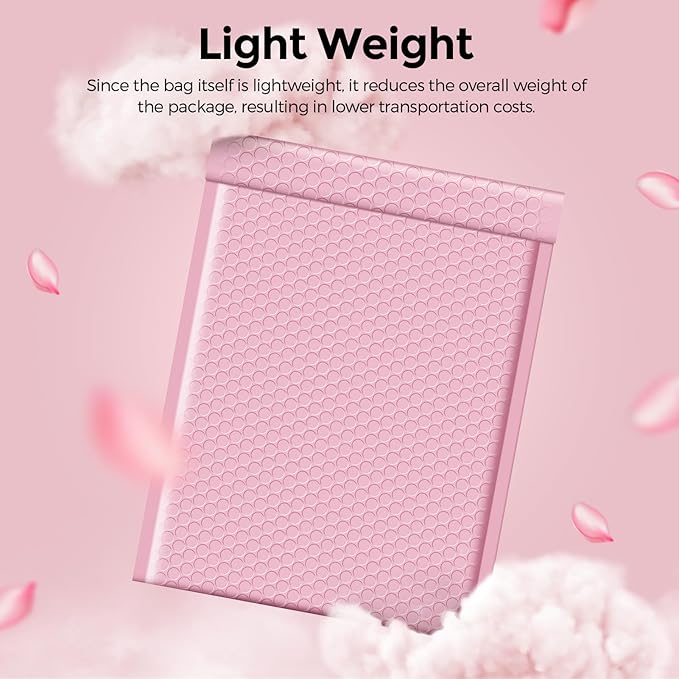 Metronic 40 Pack Bubble Mailers 10.5x16 ", Light Pink, Strong Adhesion Bubble Envelope, WaterProof #5 for Small Businesses, Bubble Mailers Usable Size 10.5x15