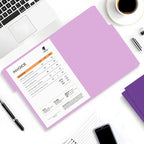 SUNEE File Folders, 30 Pack Manilla Folders 8.5 x 11, Colored File Folders Home Office School Supplies for Documents Files Paper, Purple