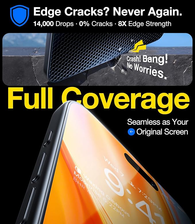 UltraGlass TOP 9H+ Armor for iPhone 17 Pro Screen Protector [NO.1 Military Grade Shatterproof] Screen Protector 17 Pro Tempered Glass 17Pro 6.3“ [Longest Durable] OneStep Install, 2 Pack