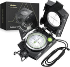 Anbte Compass Hiking Survival, IP65 Waterproof Metal Compass with Sighting Clinometer and Carry Bag, Multifunctional, Professional, for Camping Hunting Hiking Navigation