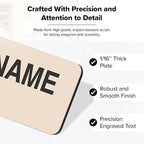 Name Tag, Magnetic Almond Black Name Tags, Personalized Name Tags, 1x3 Inches, Durable Engravable Impact Material, Made in The USA by My Sign Center