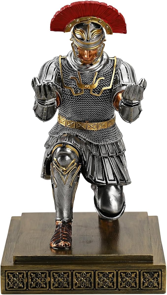 HDMbigmi Roman Legion Soldier Knight Pen Holder Pen Stand Desk Organizers and Accessories for Office and Home(Silver)
