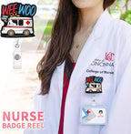 Aoryalps Wee WOO Retractable Badge Reel Holder Retractable with ID Clip for Nurse Nursing Name Tag Card Nursing Student Teacher Doctor Medical Assistant Work Office Clip-Gifts for Nurse