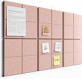 Bumusty Large Cork Board Alternative-36 x24 Felt Bulletin Board Tiles, with 30 Pushpins, 40 Adhesive Tabs, 6-Pack Slat Wall Paneling, Cork Boards for Office Push Pin Board Felt Board-Pink