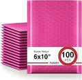Fuxury Bubble Mailers 6x10" 100 Pack Pink Thick Padded Envelopes Usable Size 6x9" Mailing Envelopes Bubble Padded, Shipping Bags for Mailing,Packaging, Small Business, Boutique, Bulk #0