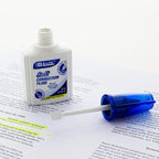 BAZIC Products Correction Liquid 2 in 1 (0.74 oz / 22 ml), Foam Brush & Precise Metal Tip Applicator, Instant Corrections Pen White Out Wipe Out Fluid, 2-Pack