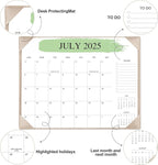 Desk Calendar 2026 – 18-Month Desktop Calendar from Jan 2026–Jun 2027, for Office, School & Home Use – Large Teacher Desk Calendar 22x17 (Apricot)