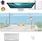 Cute Desk Mat Kawaii Anime Large Gaming Mouse Pad Cartoon Rabbit Desk Pad,Stitched Edges Non-Slip Waterproof Rubber Base Mous Mat for Office,Computer,Keyboard,Laptop and Home Desk Pad(27.5X11.8 in)