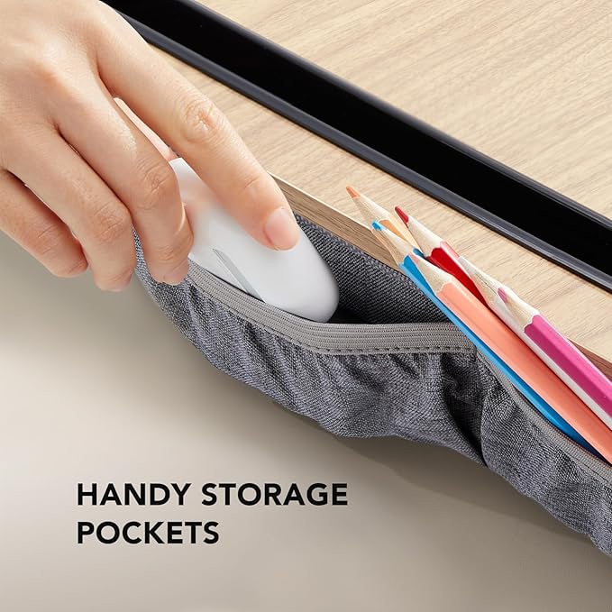 HUANUO Lap Laptop Desk - Portable Lap Desk with Pillow Cushion, Fits up to 17 inch Laptop, with Anti-Slip Strip & Storage Function for Home Office Students Use as Computer Laptop Stand, HNLD28WN