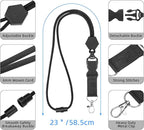 Oaridey ID Badge Holder with Lanyard, Safety Breakaway Lanyard with ID Holder, ID Card Holder with 5 Cards Capacity, Carbon Fiber Bagde Wllet, Quick Release, Perfect for Work and Daily Use