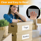 NIUBIER Storage Bin Labels, 36 Pack Clear Adhesive Pockets, Index Card Holder for 3x5 Cards, Removable Tote Labels Stickers for Packing Moving Box & Containers, Easy Peel Off