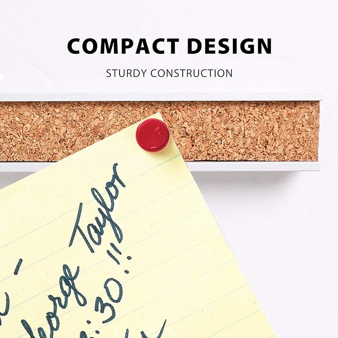 Corksidol Bulletin Bar Strip, Cork Board, Cork Strips, 48" x 1", Classroom, Office, Walls, Cubicle, Aluminum Frame,Include Pins and Adhesive Strip, 1 Pack, (Silver)
