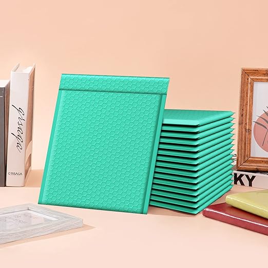 Fuxury Teal Bubble Mailers 8.5x12" Padded Envelopes 500 Pack Usable Size 8.5x11" Strong Adhesion Bubble Mailer Thick Padded Envelopes for Small Business Mailing Books Clothes Makeup Supplies #2