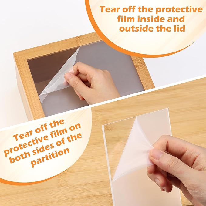 5x8 Index Card Holder with Dividers Bamboo Index Card Storage Box 4 Compartments Recipe Card Box with Lid 150 Index Flash Cards 25 Index Card Dividers 2 Letter Smile Stickers for Office Business Home