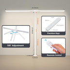 FAPEMIH Dual-Head LED Desk Lamp for Office Home, Adjustable Flexible Eye-Caring Desk Light, 5 Modes 10 Brightness Adjustment, USB Adapter Desk Lamp with Clamp-ST-W