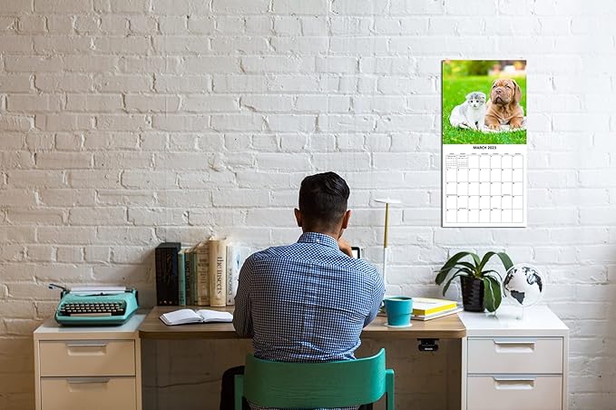 2026 Dog & Cat Friends Monthly Wall Calendar | Cute Animals Calendar 2025-2026
