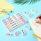 Dunzoom 100 Pcs Inspirational Pencil Erasers Bulk for Kids Fun Motivational Eraser School Supplies Back to School Office Supplies for Classroom Office Teacher Artists (Lovely)