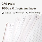 CAGIE Textured Hardcover Lined Journal for Women and Men, A5 Leather Journal Notebook with 256 Pages, 100GSM Paper – College Ruled Journaling Notebook for Writing, Work, School, Daily Diary
