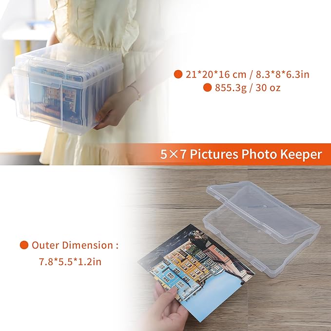 Find Scrapblooms 5×7 Photo Storage Box,Plastic photo keeper With 6 inner 5×7inch photo cases,Card Organzier Craft Storage box for pictures,stamps,seeds (Clear)