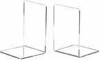 CY craft 8 Pieces/4 Pairs Bookends,Clear Acrylic Bookends for Shelves,Heavy Duty Book Ends and Desktop Organizer,Book Stopper for Books/Movies/CDs,7.3x4.8x4.8 inch