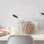 IRIS USA 19 QT Plastic Storage Box with Lid and Latches - 6 Pack - BPA-Free, See-Through Organizing Solution, Durable Nestable Stackable Containers, Secure Pull Handle - Clear