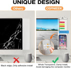 Monitor Memo Boards for Computer, Upgrade Transparent 3 PCS (Left & Right & Bottom) Multifunction Screen Message Reminder Pad Side Panel Phone Holder Organizer for Office Desktop, with Pen Sticky Note