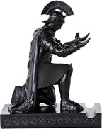 CYXStar Roman Praetorian Prefect Warrior Knight Pen Holder Desk Ornament Resin Praetorian Guard Mobile Phone Stand Desk Accessories and Organizer for Office with a Letter Opener (Black)