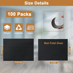 Silunkia 100 Packs Black Blank Greeting Cards with Envelopes 4 x 6 Heavyweight Single Panel Cardstock and A4 Envelopes Printable Self Seal for Graduations, Wedding Invitations, Thanksgiving Cards