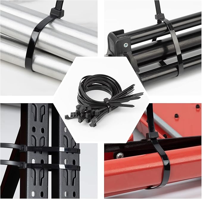 XINGO 22 inch Black Zip Ties Heavy Duty 100Pack, 200 LBS Ultra Strong Plastic Wire Ties, Large Cable Ties Extra Long Tie Wraps, Indoor and Outdoor UV Resistant