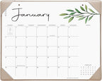 Cabbrix Desk Calendar 2026 with Desktop Mat, Aesthetic Desk Pad Calendar 15 x 12 Inch Covering January 2026 to June 2027, Desk Blotter Calendar for Home School and Office, Apricot