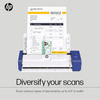 HP Compact Desktop Duplex USB Mobile Document & Photo Scanner with Auto-Feed Tray for Portable 2-Sided Digital Scanning, Model HPPS200, for Home & Office, PC and MAC, HP WorkScan Software Included
