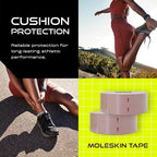 Pebbos Moleskin Tape – 1in x 16ft – Anti-Friction Cushioning Tape | Water-Resistant & Hypoallergenic | Thin Moleskin Athletic Tape for Running, Hiking, Walking – 2 Rolls
