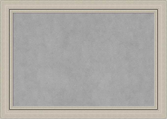 Amanti Art Silver Framed Magnetic Board 20x28 Medium Vision Board for use with Magnets, 100% Metal Sheet to Display Items as Office Decor or for Home Organization in mudroom, Kitchen or Kids Room