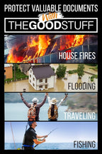 The Good Stuff Fireproof Document Box for Legal Documents, Passports, Cash, and Contracts, 5" x 11" 3.5" / 2000℉ Protect Your Notebooks, Binders, Folders, and Contracts