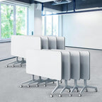 Goakwwuz Conference Room Table, Folding Conference Tables,Thicken Grey Tabletop,Flip Top Wooden Seminar Meeting Room Table for Conference Room Offices (6, White, 61.0“)