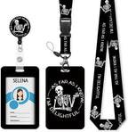 ID Badge Holder with Breakaway Lanyard, Lanyards for ID Badges Name Tags ID Card Holder, Cute Badge Reel Badge Clip Retractable, Women Teacher Nurse Office Gift, Funny Xray Skeleton Skull Design