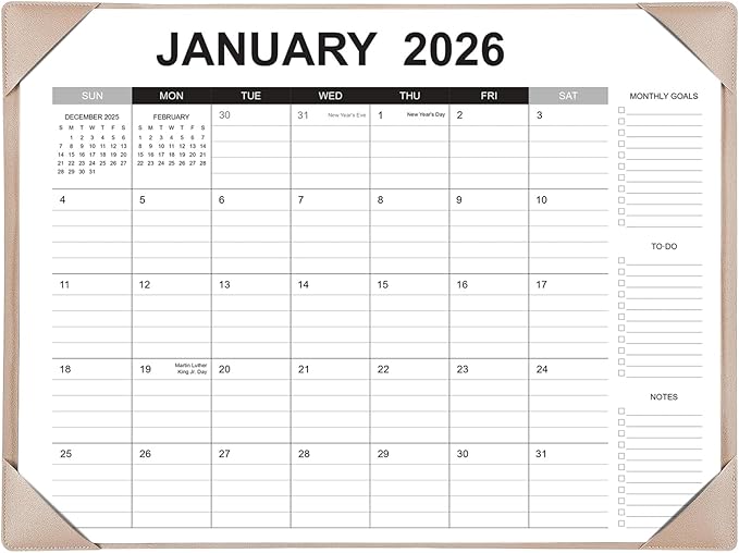 Desk Calendar 2026-2027 with Desk Mat – 22" x 17" Large Desk Pad Calendar Runs from January 2026 to June 2027, Office Supplies Desktop Monthly Calendar for Home & Office