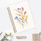 JWVK Vintage Wild Flower Botanical Plant Notebook 05,Rustic Spring Floral Cottagecore Notebook Journal for Work Office School Student Teacher,Hardcover Spiral Notebook 5.5x8.7
