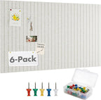 Cork Board Tiles for Wall with Push Pins, Removable 36" x 24" Slat Bulletin Board Sets, Adhesive Pin Board | Magrowill 6 Packs Felt Panels for Office Home Classroom Dorm Interior Wall Decor, Camel
