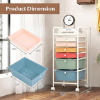 RELAX4LIFE 6-Drawer Rolling Storage Cart - Classroom Organization on Wheels w/Removable Plastic Drawers, Mobile Art Craft Cart for School Paper Home Office, Utility Cart with Drawers (Macaron)
