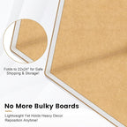 Bulletin Board, 60 x 24 in Felt Pin Board - Cork Board Alternative for Wall, Foldable Picture Self-Adhesive Vision Prayer Board with 20 Pushpins 10 Cards - Lightweight Home/Office Décor