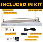 LED Under Cabinet Lighting Hardwired - 3CCT 32 Inch Satin Finish - Undercabinet Lights for Kitchen - Linkable Undercounter Dimmable Plug in Light or Hard Wired - Under Counter Fixture Direct Wire
