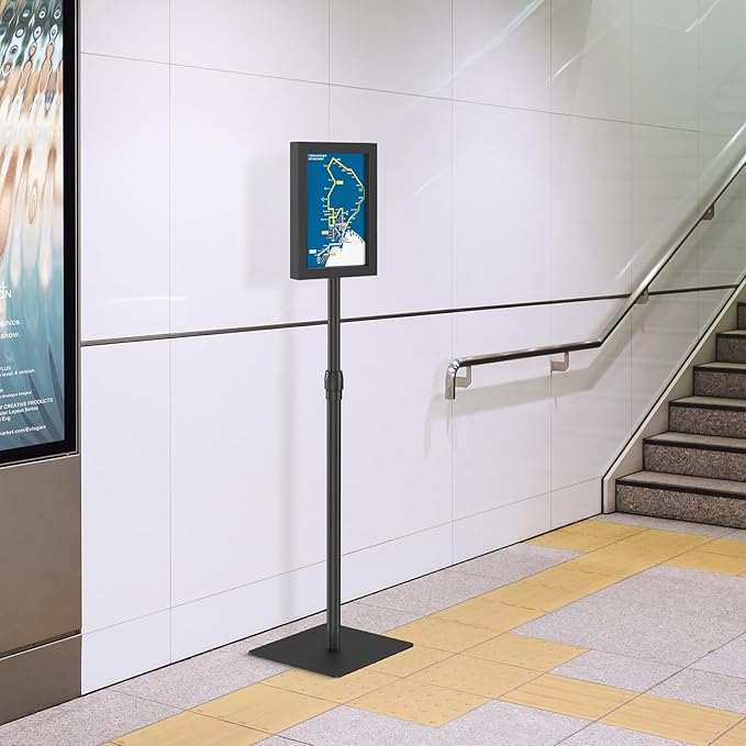 Relx Adjustable Outdoor Sign Holder Stand for Display - Floor Sign Stand with Base for Business Retail Events 8.5x11 inches