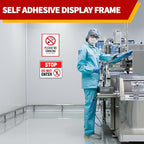 JR-MOV Rigid Magnetic Sign Holder 8.5 x 11 - Clear Plastic Magnetic Frames for Refrigerator Top Loaders Wall Sign Holder, Self Adhesive Frames for Walls Door Window Magnetic Picture Frame 10 Pack