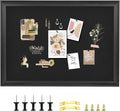 YCCYYCCY Bulletin Board with Felt, Black Wood Framed Display Bulletin Board for Walls with Pins, Eye Bolts, gaskets, Screws, Pin Board for Office, School and Home(MZB-BK,6090,1P)