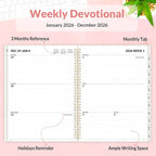 SUNEE 2026 Planner, Weekly and Monthly Calendar Planner, January 2026-December 2026, Daily Agenda with Tabs, Note Pages, Spiral Binding, 8.5"x11", Colorful Flowers